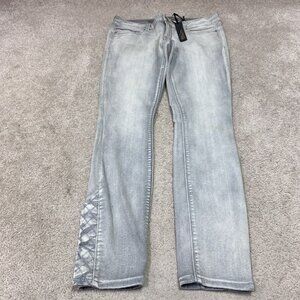Express Jeans Jean Legging Skinny Gray Pockets Women’s Size 10 NWT